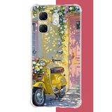 Infinix Hot 50İ - Smart 9 Uyumlu Sarı Mobilet Baskılı Silikon Kılıf
