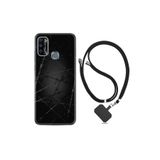 Infinix Hot 9 Play ile Uyumlu Kılıf Silikon Desen Boyun Askılı Dikenli Tel 1779