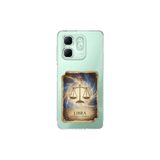 Infinix Smart 9 ile Uyumlu Burç Kartları Terazi Tasarımlı Şeffaf Silikon Kılıf