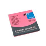 Info 75x75 mm 80 Yaprak Pembe Yapışkanlı Not Kağıdı