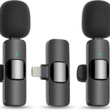 Infomax 2’li Kablosuz Yaka Mikrofonu iPhone Uyumlu | Tak Çalıştır | Lightning Alıcılı | Gürültü Azaltma | Video Çekim & Canlı Yayın İçin