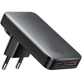 Infomax 65W GaN Hızlı Şarj Adaptörü USB-C PD + USB-A Çift Çıkışlı Type-C Şarj Cihazı Laptop Tablet Telefon Uyumlu Power Delivery PPS Hızlı Şarj Siyah