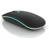 Infomax Kablosuz Mouse, Çift Modlu (Bluetooth 5.0 + 2.4Ghz USB) Şarj Edilebilir RGB Işıklı Sessiz Mouse, PC, Laptop, Macbook, Tablet, iPad, Telefon Uyumlu (BGMS, Siyah)