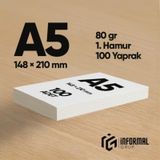 İnformal Fotokopi Kağıdı Premium Kalite A5 80 Gr 100 Yaprak