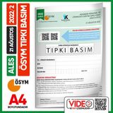 İnformal Yayınları ALES 2022/2 ÖSYM Tıpkı Basım Çıkmış Soru Deneme Kitapçığı Video/PDF Çözümlü Türkiye Geneli