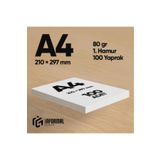 İnformal Yayınları İnformal Fotokopi Kağıdı Premium Kalite A4 80 gr 100 Yaprak 1. Hamur