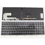 İnfostar Hp Elitebook L29477-001 L29477-141 ile Uyumlu Notebook Klavye - Tuş Takımı / Siyah - Tr - Backlit - 01-Siyah