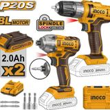 ING-COSLI230708 Li-Ion Akülü 2 Li Kombo Set - Matkap ve Vidalama 20V 2