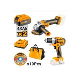 Ingco CKLI6015 Li-ion Akülü 2 'li Kombo Set - Matkap Ve Avuç Taşlama 2 Akülü