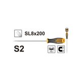 İngco ING-HS688200 Endüstriyel Mıknatıslı Düz 8 mm Tornavida