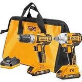 İngco Ingco CKLI2006 20V Lithium-Ion 2 Li Set Şarjlı Matkap + Vidalama Kömürsüz Motor 2 Bataryalı