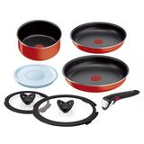Ingenio Paprika Kırmızı Tefal Tencere Seti, 7 Parça, İndüksiyon Hariç Tüm Ocaklar İçin, L1519092