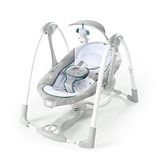 Ingenuity ConvertMe 2'si 1 Arada Kompakt Taşınabilir Bebek Salıncağı ve Bebek Koltuğu, Pille Çalışan Titreşimler, Otomatik Sallanma, Doğa Sesleri - Nash