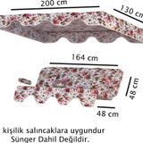 İngiliz 3 kişilik Salıncak Minderi Yedek Bahçe Salıncağı Minderi Süngersiz Kılıf