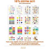 Ingilizce 16'li Eğitim Seti Okul Öncesi - Ilköğretim Çocuk Pvc Poster 21X30 cm
