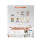 Ingilizce 8'li Eğitim Seti-1 Set Okul Öncesi - Ilköğretim Çocuk Pvc Poster 21X30 cm