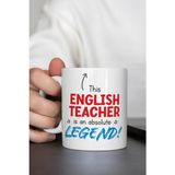 Ingilizce Öğretmeni Kupa Bardak, This English Teacher Is An Absolute Legend, Öğretmenler Günü Hediyesi, Beyaz Seramik Kupa - 1 Adet - Beyaz- Renkli
