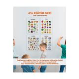 Ingilizce Okul Öncesi - Ilköğretim Çocuk 4'lü Eğitim Seti-2 Pvc Laminasyonlu Poster 21X30 cm