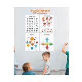 Ingilizce Okul Öncesi - Ilköğretim Çocuk Eğitim Seti-5 Pvc Laminasyonlu 4'lü Poster 21X30 cm