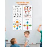 Ingilizce Okul Öncesi - Ilköğretim Çocuk Eğitim Seti-5 Pvc Laminasyonlu 4'lü Poster 30X42 cm