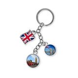 İngiltere Üçlü Epoksi Metal Çift Taraflı Damla Anahtarlık England