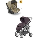 Inglesina Trilogy Tek El Katlanır Bebek Arabası + Darwin Recline Yatabilen Ana Kucağı - Dumbo Caramel