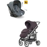Inglesina Trilogy Tek El Katlanır Bebek Arabası + Darwin Recline Yatabilen Ana Kucağı - Union Grey