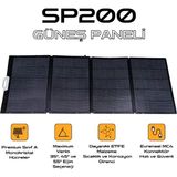 Initial Entropy Energy SP200 Taşınabilir Güneş Paneli 200W - IP67 Su Geçirmez - 3 Açılı Ayar - Katlanabilen Güneş Enerjili Şarj Cihazı - Siyah