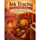 Ink Tracing: Kawaii Axolotl Autumn: Trace the White Lines and Watch 35 Cozy Fall Kawaii Axolotl Scenes Come Alive | Stress Relief Ink Tracing for Adults, Teens & Axolotl Lovers (Flo Mir Ink Tracing)