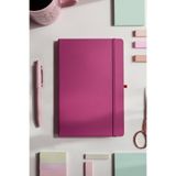 inkglo Pembe Çizgili Defter Sert Kapaklı Tarihsiz Ajanda Not Defteri 13x21 cm
