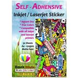 Inkjet Ve Laser Uyumlu 50 Adet A4 Sticker Güçlü Yapışkanlı Etiket Kağıdı MAT YÜZEYLİ 120gsm