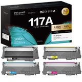 iNKPAD 117A W2070A Toner HP 117A için Uyumlu Lazer Renkli MFP 179fnw 150nw 178nwg 179fwg 178nw 150a 150w W2070A W2071A W2072A W2073A (Siyah Cam Göbeği Macenta Sarı)