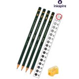 inkspire 8H Resim Kalemi Dereceli Kalem 4 Adet Fatih Teknik Çizim Numaralı Kara Kalem Kurşun Eskiz Kalemi Set