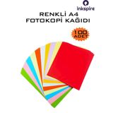inkspire A4 Renkli Fotokopi Kağıdı 100 Adet 1 Paket A-4 80 Gr Renkli Baskı Kağıdı 100 Lü 1 Top Kağıt
