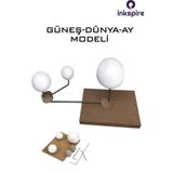 inkspire Güneş Dünya Ay Modeli Maketi 1 Paket Güneş Dünya Ay Sistemi Modeli Deney Seti Fen Bilimleri Dersi