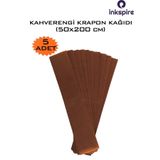 inkspire Krapon Kağıdı 50x200 Cm 5 Adet Kahverengi Renk 1 Paket Grapon Kağıt Grafon Kırapon Kağıdı Etkinlik
