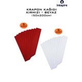 inkspire Krapon Kağıdı 50x200cm 5 Adet Kırmızı 5 Adet Beyaz Grapon Kağıdı Türk Bayrağı Etkinlik Kağıdı Kreş
