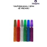 inkspire Simli Yapışkan 6 Renk Kendinden Yapışkanlı Sim 1 Paket Uhulu Sim Yapıştırıcı Simli El İşi Etkinlik