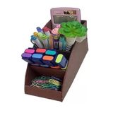 Inn Design Organizer Masa Üstü Kalemlik Beyoğlu Serisi Deri Kahve 11X20X9.5Cm Dd-1216