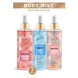 INNATIVE 3x Elif Nur Yel Eny Body Mist Cupcake & Skirt & Tie & Kissable Amber Vücut Spreyleri