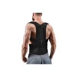 Inndream Unisex Siyah Çift Balenli Duruş Düzeltici Bel Sırt Omuz Destekleyici Korse