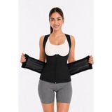 Inner Vision Kadın Termal Sauna Neopren Korsesi – Terletici Bel İnceltici Fermuarlı Vücut Şekillendirici Spor Korse - Siyah - 2XL - 3XL