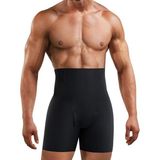Inner Vision Karın Kontrol Bodysuit ve İç Çamaşırı Fitness Vücut Şekillendirici 3 Boyutlu Erkek Duble Korse Boxer - Siyah - 2XL