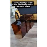 innossa pleksi dekorasyon 8 mm kahverengi pleksi 3 lü zigon sehpa