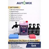 İNNOWİX Oto Bakım Seti - Dış Yıkama Seti 7’li – Köpük Pompası + 5L Pembe Köpük + Detay Ürünleri
