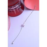 İnnuendo Jewelry 925 Ayar Gümüş Ikili Zincirli Lotus Çiçek Bileklik - standart - Pembe