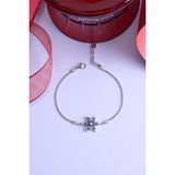 İnnuendo Jewelry 925 Ayar Gümüş Ikili Zincirli Lotus Çiçek Bileklik - standart - Yeşil