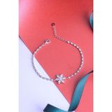 INNUENDO JEWELRY 925 Ayar Gümüş Lotus Çiçek Bileklik - standart - Beyaz