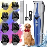 Innvello Bakım için Köpek Kesme Makineleri, Akülü Kedi Tıraş Makinesi, 5 Hız Düşük Gürültülü Köpek Saç Kesme Makinesi, Metal Bıçak ve 8 Seramik Tarak Köpek Saç Kesme Makinesi, Hayvan Kesme Makineleri