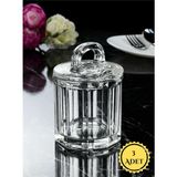 Inova Home Decor 3 Adet Kaşık Bölmeli Kapaklı Baharatlık-Şekerlik-Kalın Cam Kavanoz Seti - 300 Ml. - Şeffaf